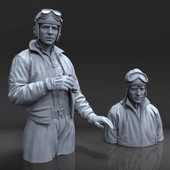 1:16 Resin Model Assembly Kit, GK， Half Body Portrait of Resin Tank Member, U…
