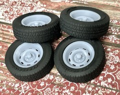 1/24 Scale: 15-inch “8-slot Steel” Resin model car wheels/tires, 1/25