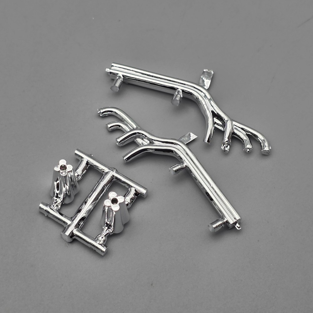 AMT 1/25 1969 Ford Galaxie Parts Kitbash Chrome Drag Exhaust Headers