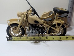 ✨VINTAGE✨ BMW R75 Army Motorcycle with Sidecar 1:16 Scale Model RARE