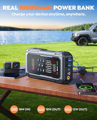 6000A 160PSI 9-In-1 Car Battery Jump Starter with Air Compressor & Air Blower (A