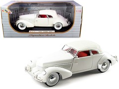 Signature Models 18108W 1936 Cord 810 Coupe White with Red Interior 1/18