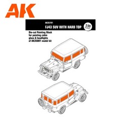 AK Interactive 1/35 Painting Mask FJ43 SUV Cabin Glass & Headlights for AK-35001