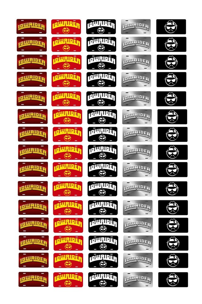 1/18 scale model car Lowrider license plates tags