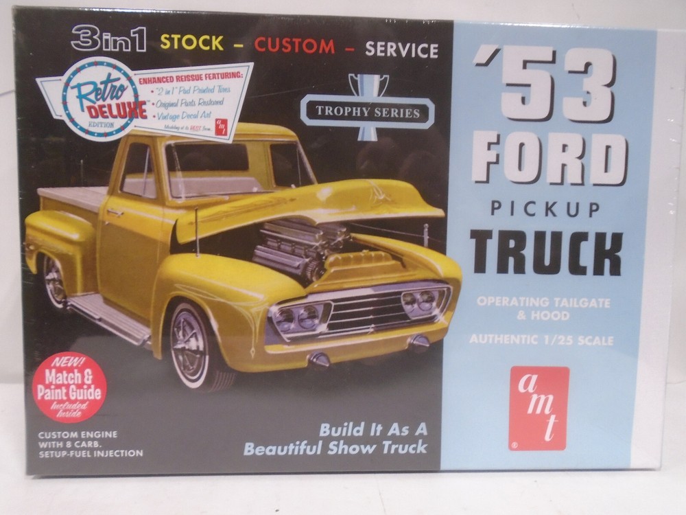 AMT #882 1/25 SCALE ’53 FORD PICK UP TRUCK 3IN1 KIT NEW IN SEALED BOX