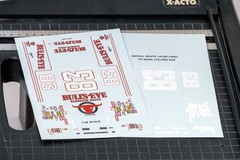 1989 – 1:24 Scale Waterslide Decals – #83 LAKE SPEED – BULLS-EYE BAR B Q