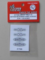 GRAY HOT ROD INSTRUMENT PANEL GAUGES 1:24 1:25 GOFER RACING CAR MODEL 17306