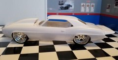 Resin Rear Spoiler & Outlaw Hood Combo for ’69 Camaro Revell 1/25. HOT!