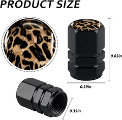 Tire Valve Stem Caps Leopard Car Accessories 4-Pack-Aluminum Alloy Rust-Proof Un