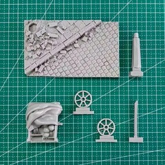 1/35 Scale DieCast Resin Model Assembled Kit Street with Cart Base (100x60mm)…