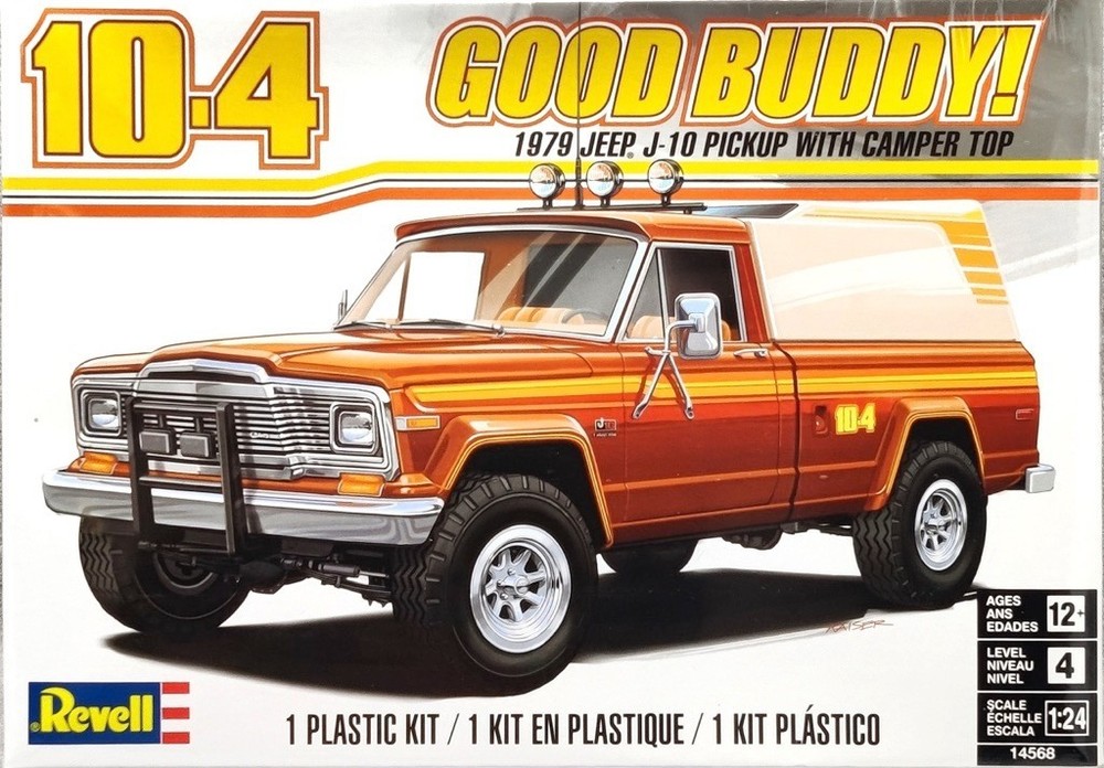 Revell 1979 Jeep J-10 Pickup Truck with Camper Top 1:24 model car kit 14568