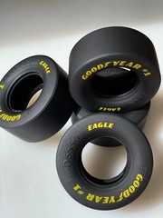 Set of 4 1/8 Scale Goodyear Eagle # 1 Drag Slick Tires for REVEL 1:8 Model Car