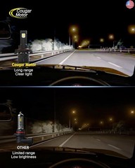 Cougar Motor H13 Bulbs, 9008 Fog Lights 6500K White Non-Polarity H13 Fog Bulb