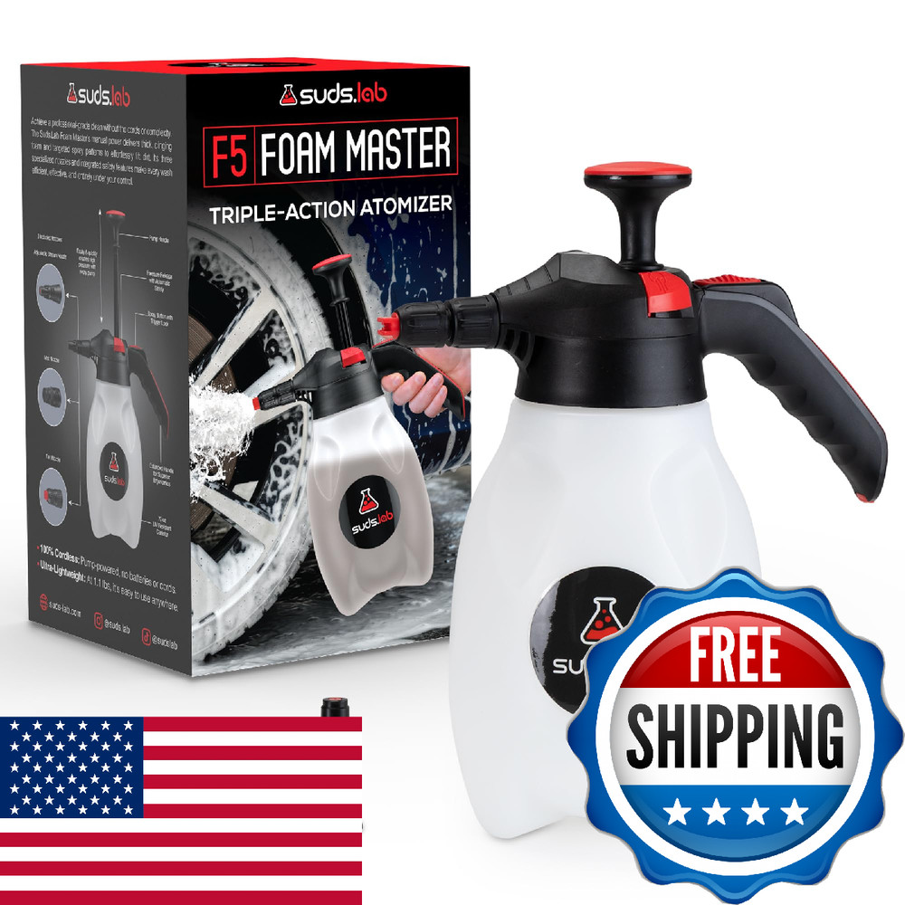 Suds Lab F5 Foam Master Triple-Action Pump Foam Sprayer 3 Nozzles 70oz Car Wash