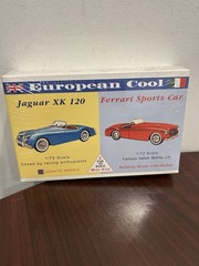 Glencoe European Cool Jaguar Xk 120/Ferrari Sports Car 1.72 Scale FACTORY SEALED