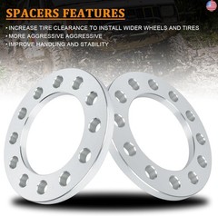 BRTEC 1/2″ (12mm) 6×5.5 to 6×5.5 4PCS Wheel Spacers 108mm Inner Diameter for