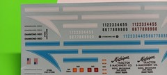 Decal Sheet Diamond Reo 1/25 AMT Black Blue White Stripes Dash License Plates
