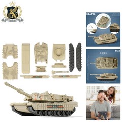 Detailed 1/72 Scale Military M1A2 Tank Model Kit – 9 Pieces for Easy Assembly