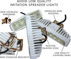 Dual Color LED Boat Spreader Light Deck Flood Beam Stainless Hardware & Bracket