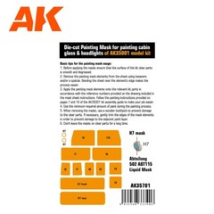 AK Interactive 1/35 Painting Mask FJ43 SUV Cabin Glass & Headlights for AK-35001
