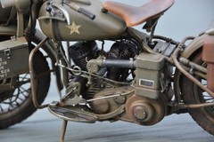 WWII Harley-Davidson WLA 750 Pro Built 1:9 Scale Italeri Motorcycle NICE!