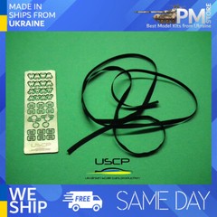 USCP 24A015 1/24 Racing Seatbelts PE set Black Upgrade accessories kit