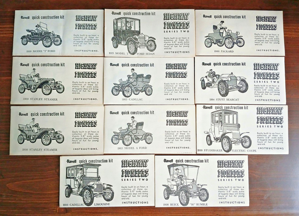 Various 1950s Revell Highway Pioneers Vintage Model Instructions