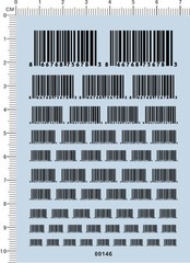Super Detail Up Barcode for different scales sizes Model Kit Water Slide Decal