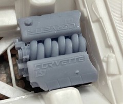 Resin Corvette LS3 engine for scale model cars, 1/24 1/25