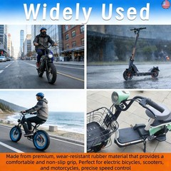 FT76X Half Twist Throttle for EBike – 22.2mm Grip, 12V-72V, Universal 3-Pin W