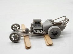 1960s Small Old School Dragster With Small Block Superch V8 1/25 Scale Mode Kit