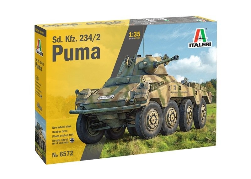Italeri 6572 1/35 Scale Model Kit German Heavy Armored Car Sd.Kfz.234/2 Puma