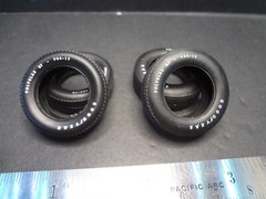 1:25 scale pad printed GOODYEAR Good Year Polyglas GT Tires 2X Front + 2X Rear
