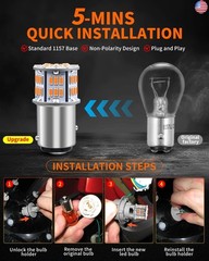 AUXLIGHT 1157 LED Bulbs 54-SMD 300% Super Bright 2057 2357 7528 1016 1034 LED