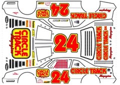 #24 Circle Track RED Numbers 1/24th – 1/25th Scale NASCAR Waterslide Decals