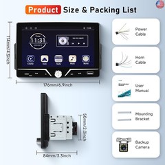 Single Din Car Stereo Carplay Android Auto, Driauto 7 Inch HD Touch Screen Car