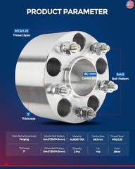 KAX 5×4.5 Wheel Spacers 3 inch, Hub Centric Wheel Spacers with M12x1.25 Studs