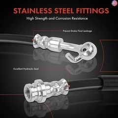 A-Premium Rear Passenger Brake Hydraulic Hose Compatible with Ford and Lincoln