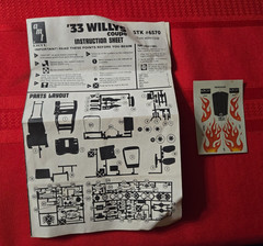 Vintage Classic Car Decal Sheets & Instructions – Corvette, 55 Chevy, Willy’s