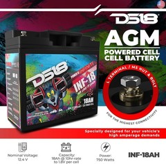DS18 INF-18 18 AH 750 Watt AGM Power Cell 12 Volt Battery – Maintenance Free –