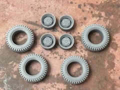 1/24 Scale: 18-Inch “80’s Ford F-250” Wheels W/ Mud Tires; Jeep, Resin 1/25