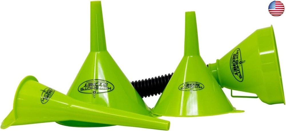 Hot Shot?s Secret 4 Piece Funnel Set for Automotive Use in Various Sizes,
