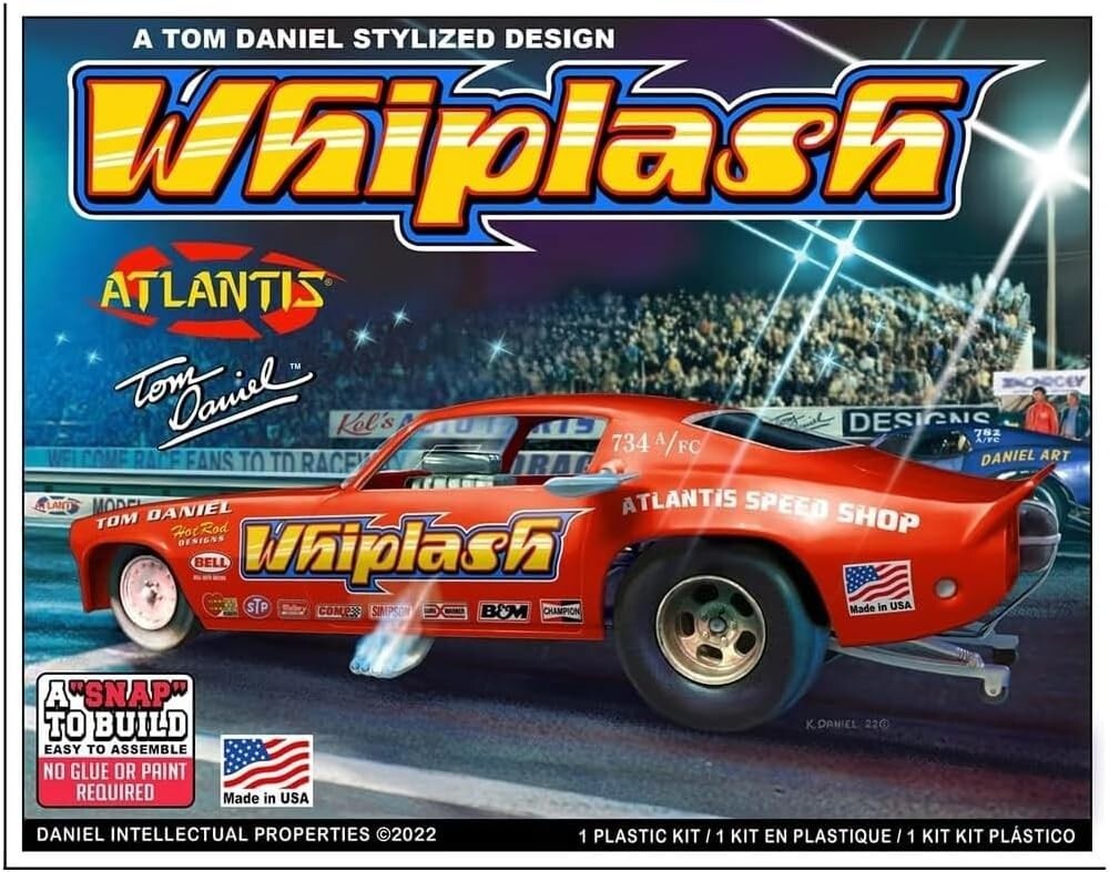 ATLANTIS #M8276 1/32 SCALE TOM DANIEL’S WHIPLASH SNAP TOGETHER MODEL KIT NEW