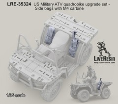 Live Resin 1/35 US ATV Quadrobike Upgrade set – Side Bags (2pcs) w/M4 Carbine