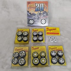 Pegasus Model 1/24 1/25 Scale Chrome Wheels Tires Brakes Slim 20s Lot Of 7 Packs