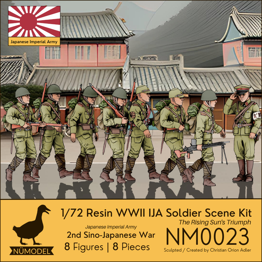 NUMODEL NM0023 | 1/72 Resin WWII Japanese IJA Scene Kit “The Rising Sun” | 8pc