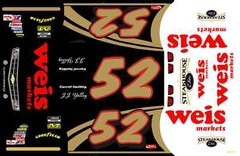 #52 JJ Yelley Weis Markets 1/18th Scale Waterslide Decals