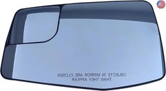 Replacement Driver Left Side Door Mirror Glass Flat Heated with Convex Blind