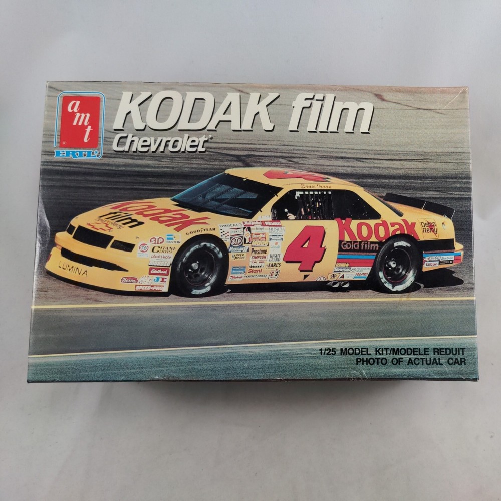 Kodak Chevrolet Model Kit 1:25 scale #6727 AMT Ernie Irvan NASCAR 1990
