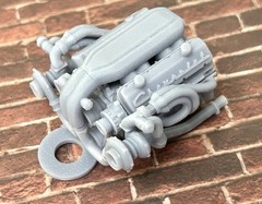 Resin “Turbo Chevrolet” Big Block Engine for scale model cars, 1/24 1/25
